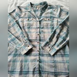 Ladies G.H. BASS & CO. Button Up Blouse Size XL  Adj. Sleeves  Smoke Free Home